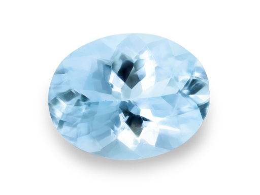 [QX3209] Aquamarine 10.1x7.8mm Oval Mid Blue