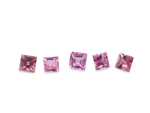 [TUKQ025] Pink Tourmaline 2.50mm Carre Cut