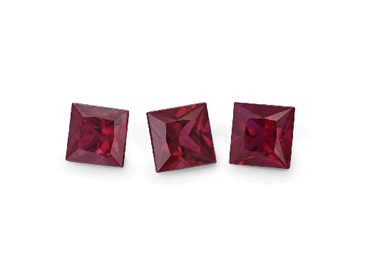 [RJ10163] Ruby 2.75mm Princess Cut Good Red