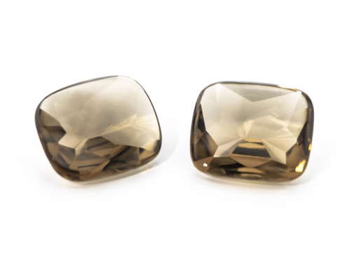 [SQJ20024] Smoky Quartz 13x11mm Cushion Buff Top