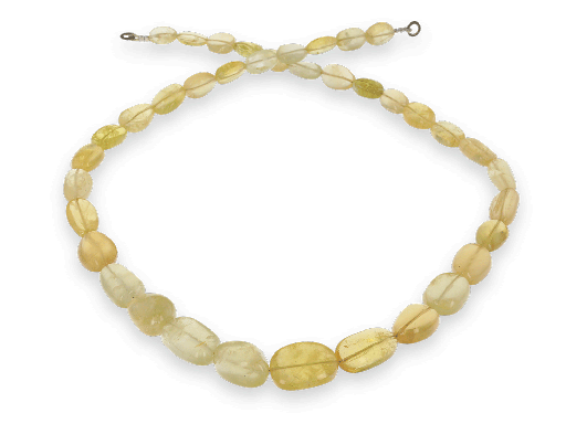 [BEADJ3078] Beryl Graduated Pebble Strand Yellow Heliodor