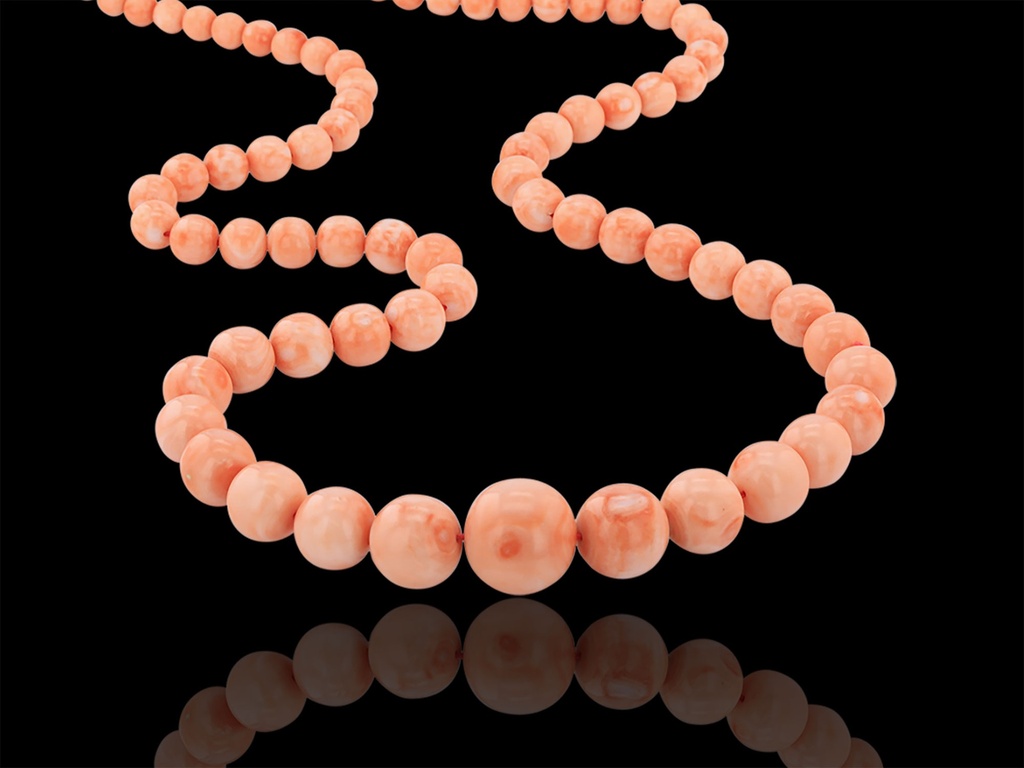 Momo Coral 6-16.5mm Graduated Round Polished Strand Pink | OA Gems