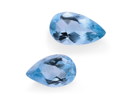 [QS3155] Aquamarine 8-10mm Pear Shape - Set of 2