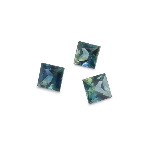 [SAS3281] Australian Sapphire 3.9-4.2mm +/- Princess Cut Blue Set of 3