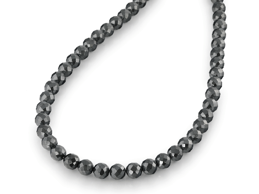 [BEADJ1503] Synthetic Haematite 8.00mm Round Faceted Strand