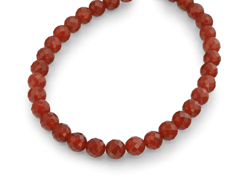 [BEADJ1848] Carnelian 12mm Faceted Round Strand