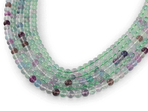 [BEADJ20384] Fluorite 8.00mm Polished Round Multi-Colour Strand