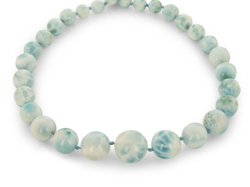 [BEADX10173] Larimar Graduated 10-20mm Round Polished Strand