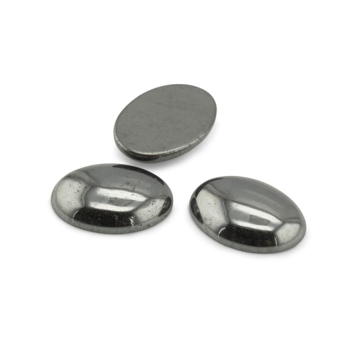 [HAJ20003] Synthetic Haematite 18x13mm Oval Cabochon 