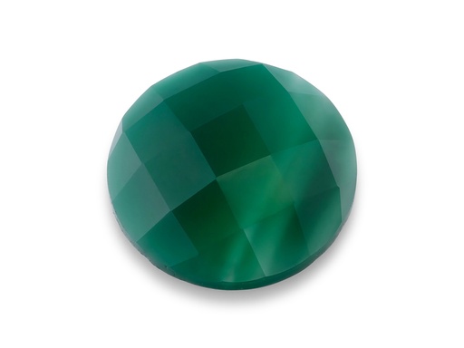 [ORNJ11455] Dyed Green Agate 14mm Round Rose cut 