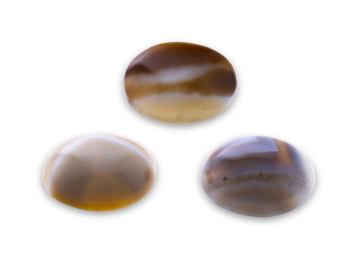 [ORNJ20143] Grey & White Agate 14x10mm Oval Cabochon 