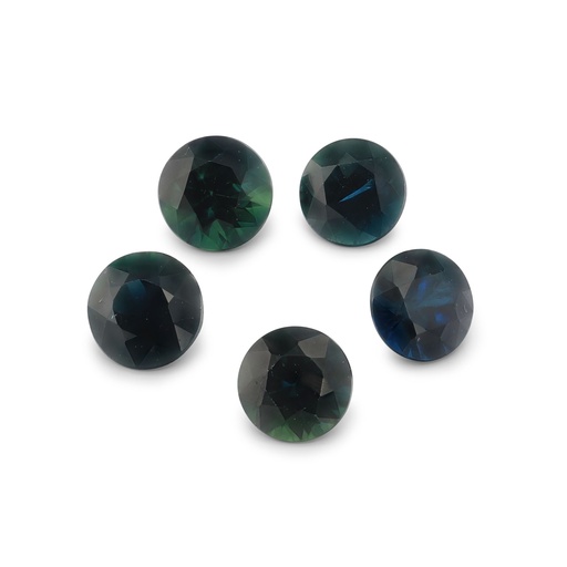 [SAS3025] Blue Sapphire 3.3-3.50mm Round Dark Set of 5