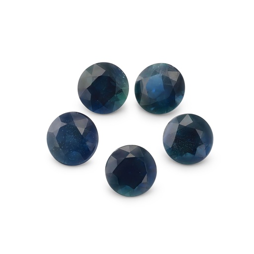 [SAS3031] Blue Sapphire 3.3-3.50mm Round Dark Set of 5