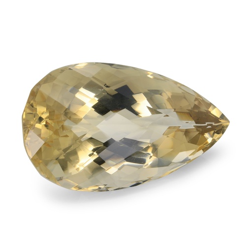 [QCPH6070X1] Citrine 55x32mm Pear Shape Chequerboard