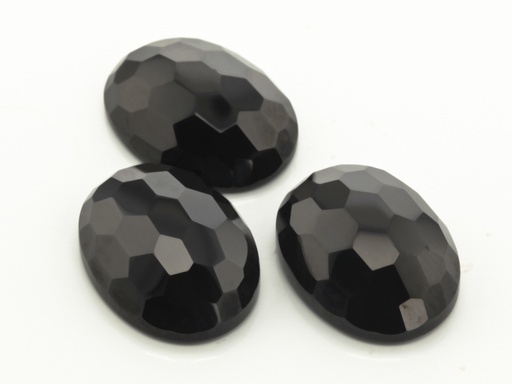 [SPINJ10030] Black Spinel 16x12mm Oval Rose Cut A+ 