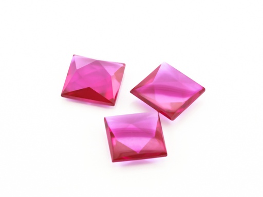 [RSJ1046] Synthetic Ruby (Pink Red Corundum) - Rectangle Buff Top